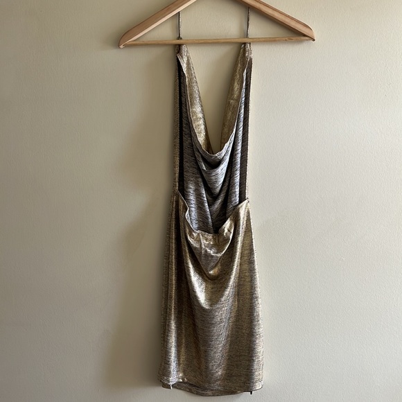 SHEIN Gold Slit Mini Dress - Picture 4 of 4